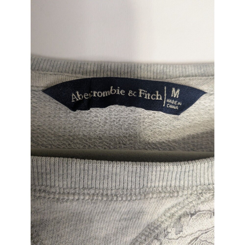 Abercrombie & Fitch Women’s Gray Floral Lace Overlay Crewneck Pullover M